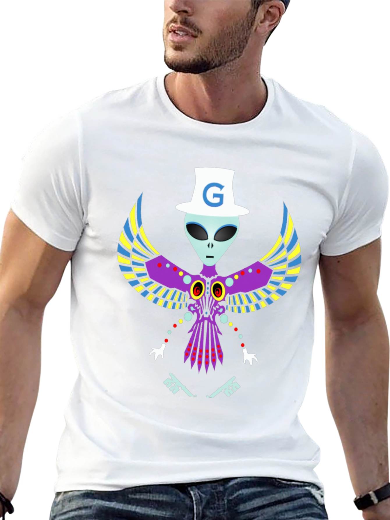G Alien Graphic Tee - Soft Black Cotton T-Shirt
