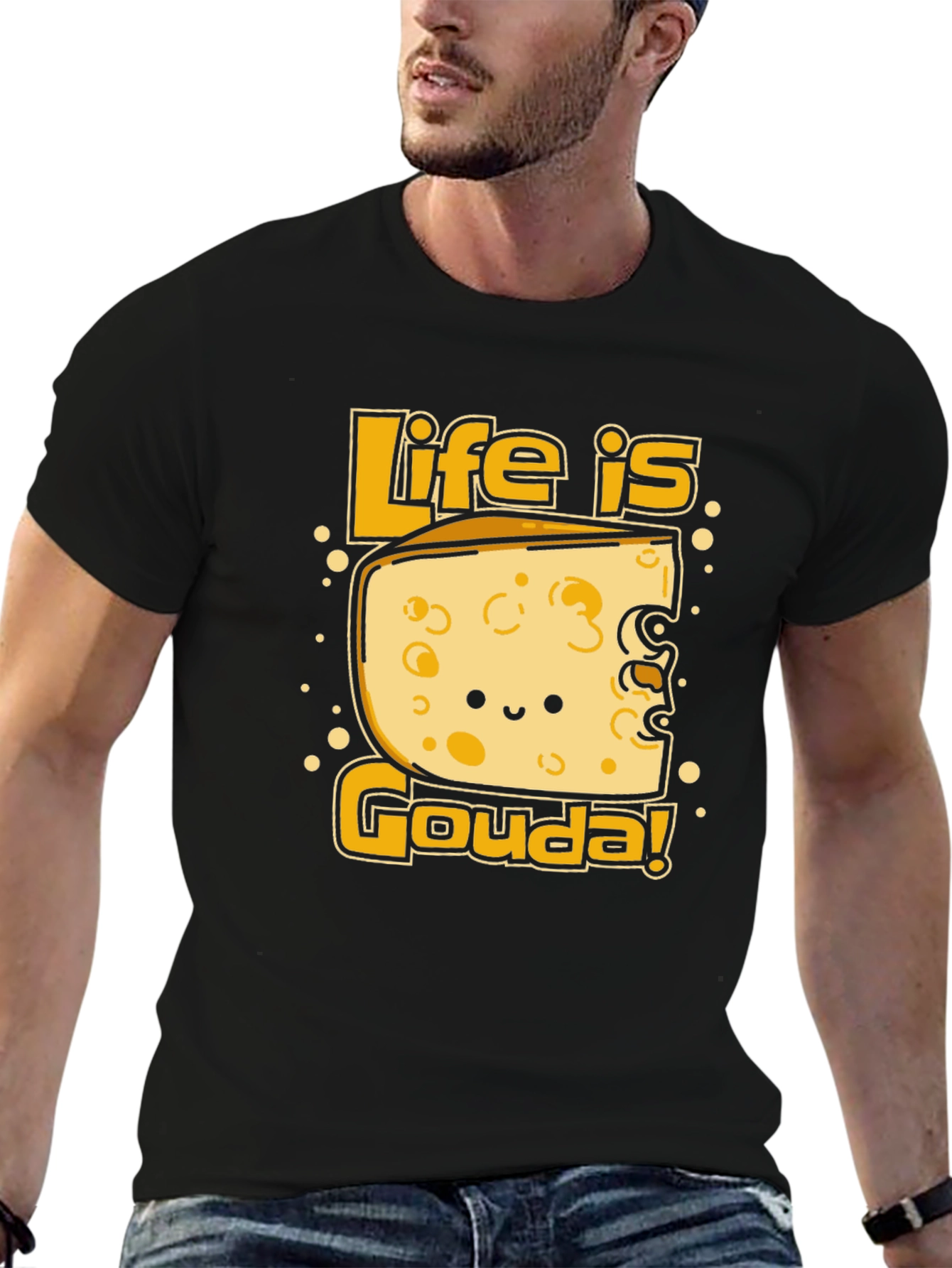 Life is Gouda T-Shirt - Funny Cheese Graphic Tee