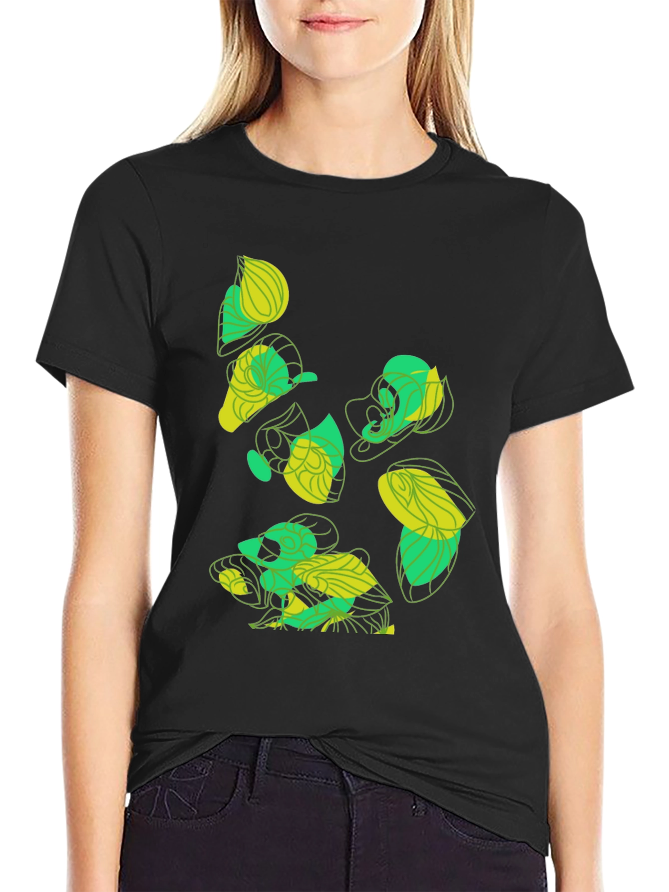 Abstract Organic Graphic Tee - Black Cotton