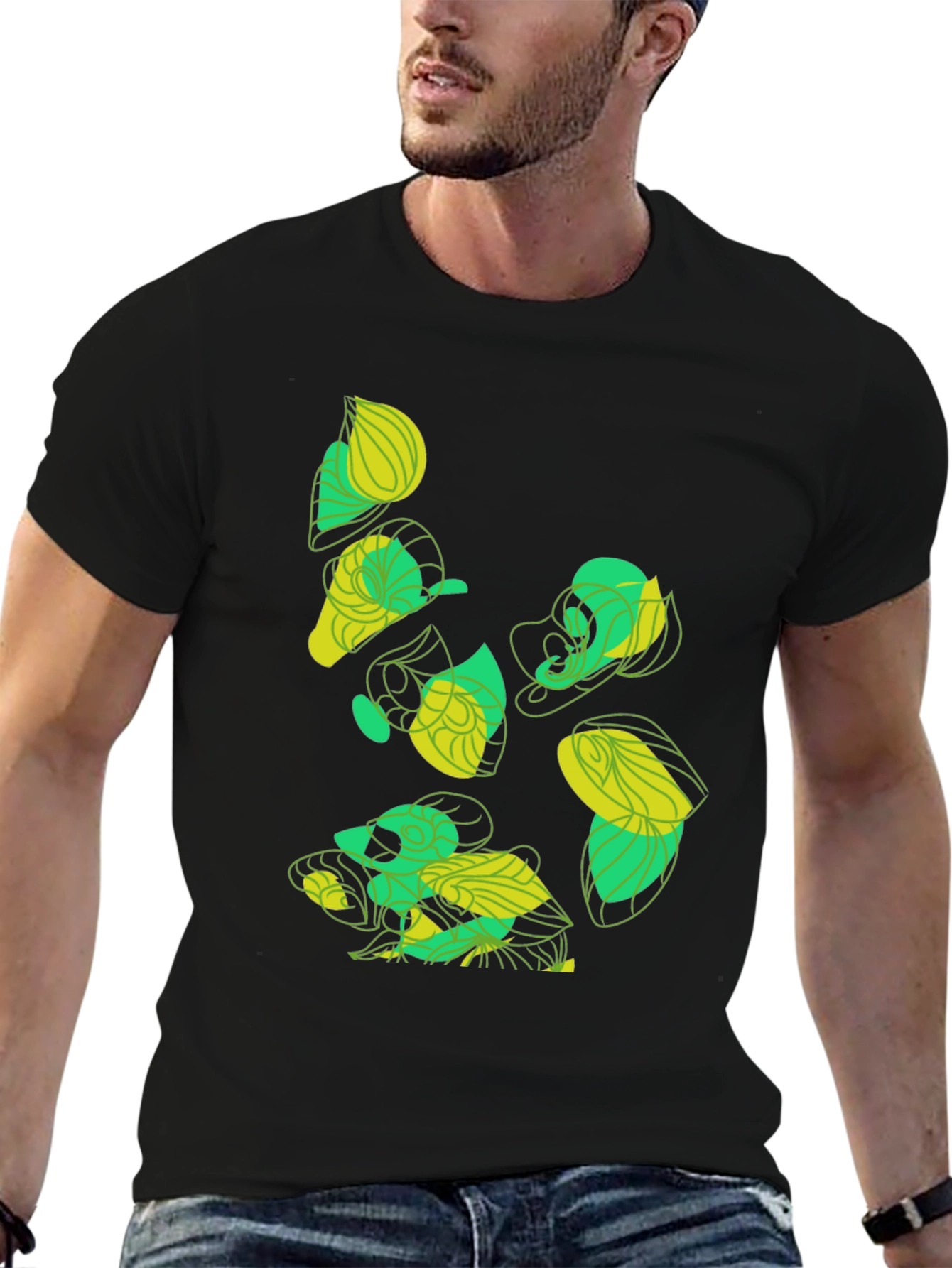 Abstract Organic Graphic Tee - Black Cotton
