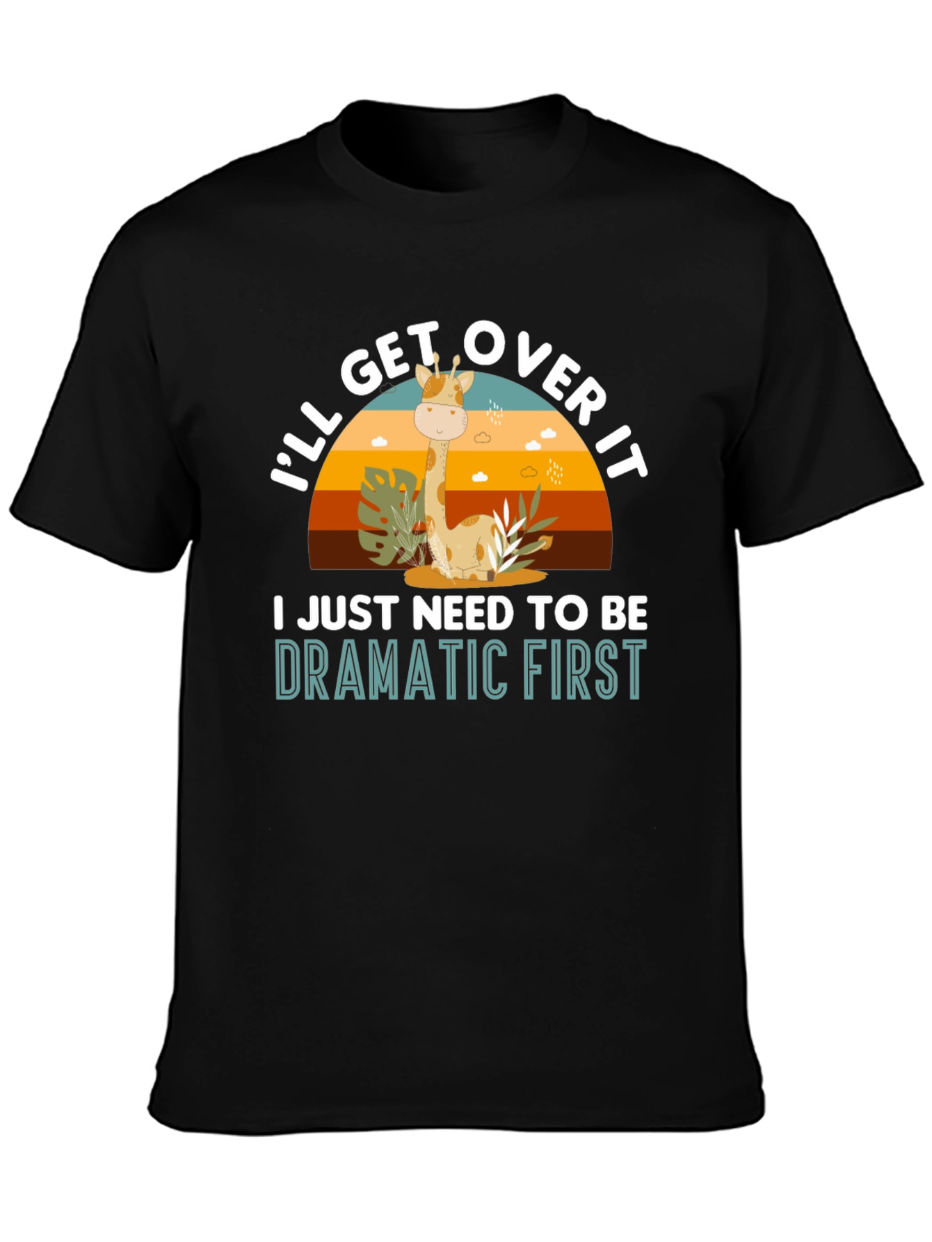 Dramatic Giraffe Graphic Tee - Novelty Animal T-Shirt