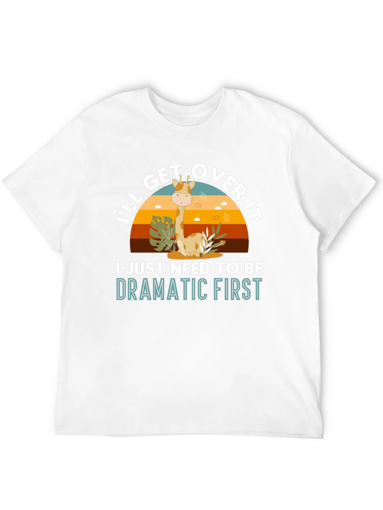 Dramatic Giraffe Graphic Tee - Novelty Animal T-Shirt