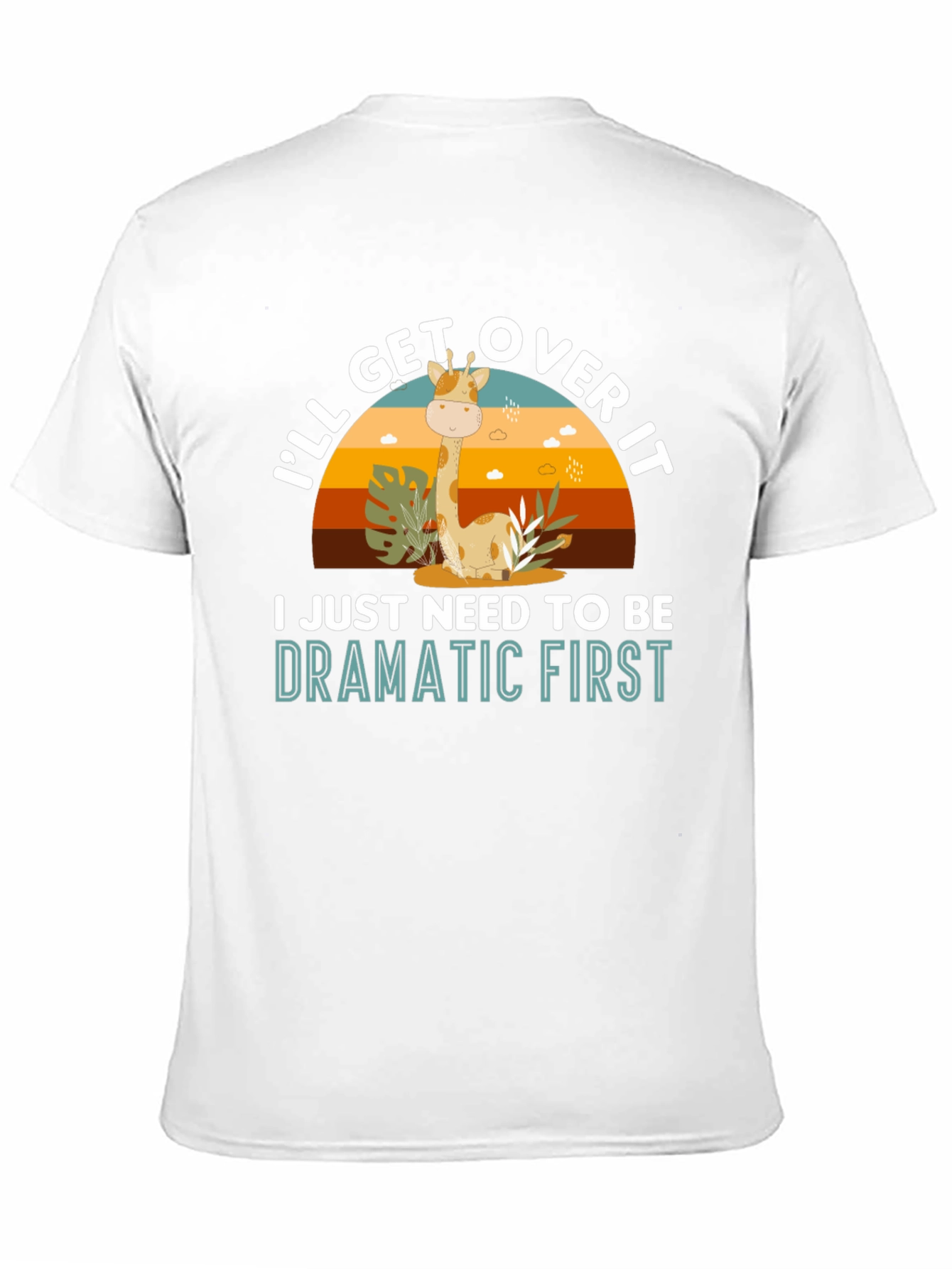 Dramatic Giraffe Graphic Tee - Novelty Animal T-Shirt