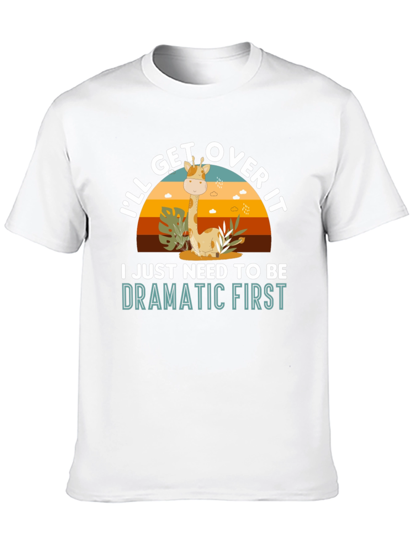 Dramatic Giraffe Graphic Tee - Novelty Animal T-Shirt