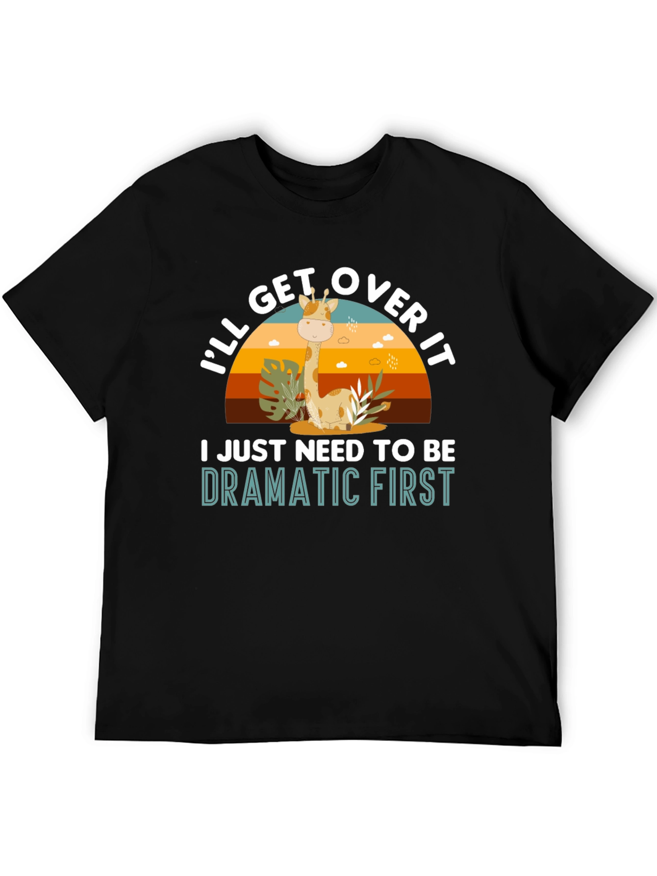 Dramatic Giraffe Graphic Tee - Novelty Animal T-Shirt