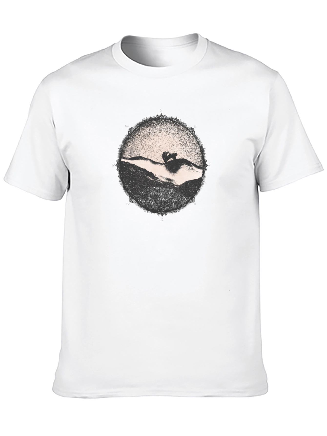 Retro Black T-Shirt with Mountain Graphic