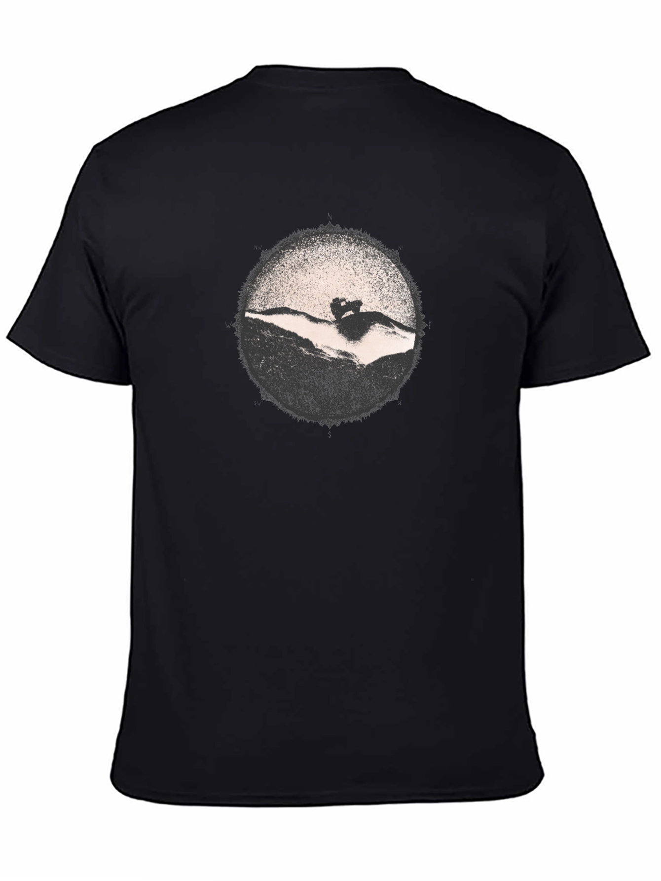 Retro Black T-Shirt with Mountain Graphic