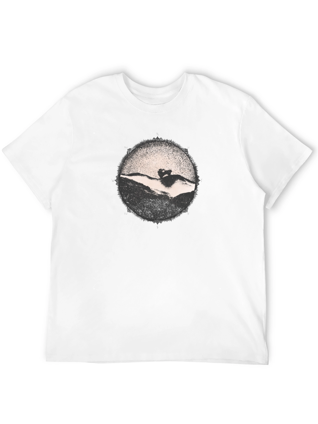 Retro Black T-Shirt with Mountain Graphic