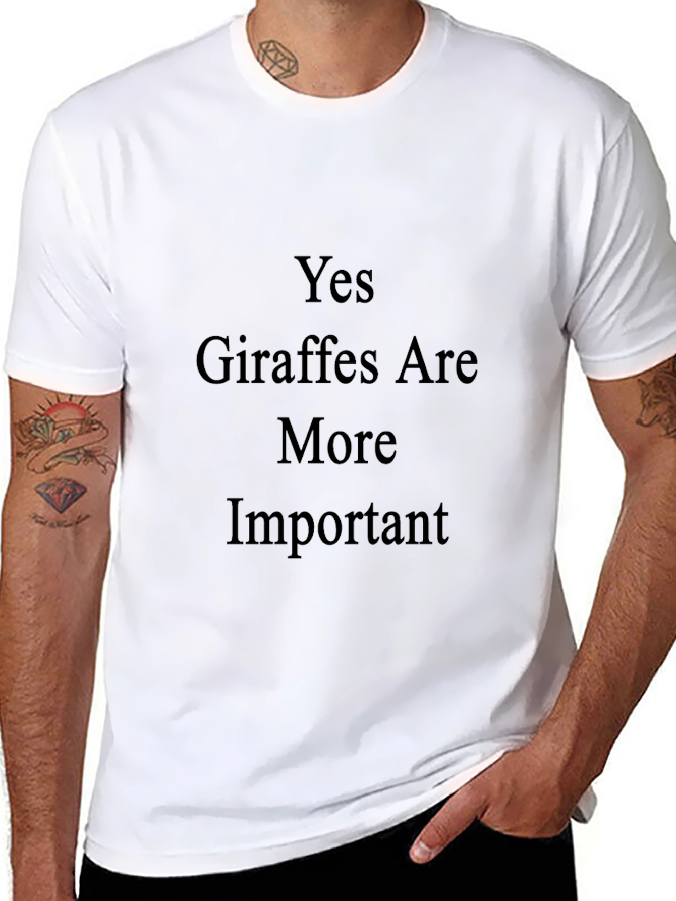 Yes Giraffes Are More Important Black T-Shirt