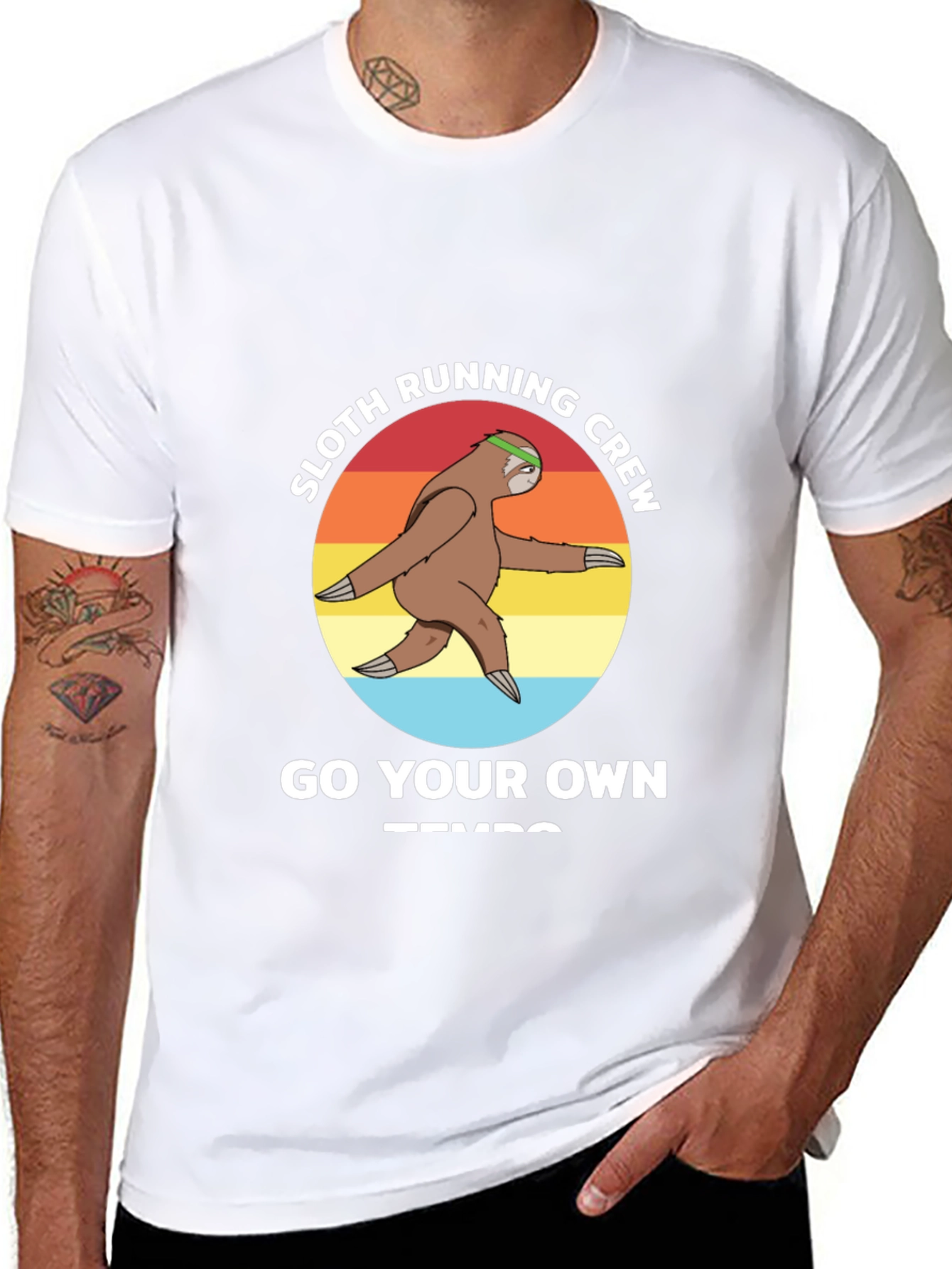 Sloth Running Crew T-Shirt - Go Your Own Tempo