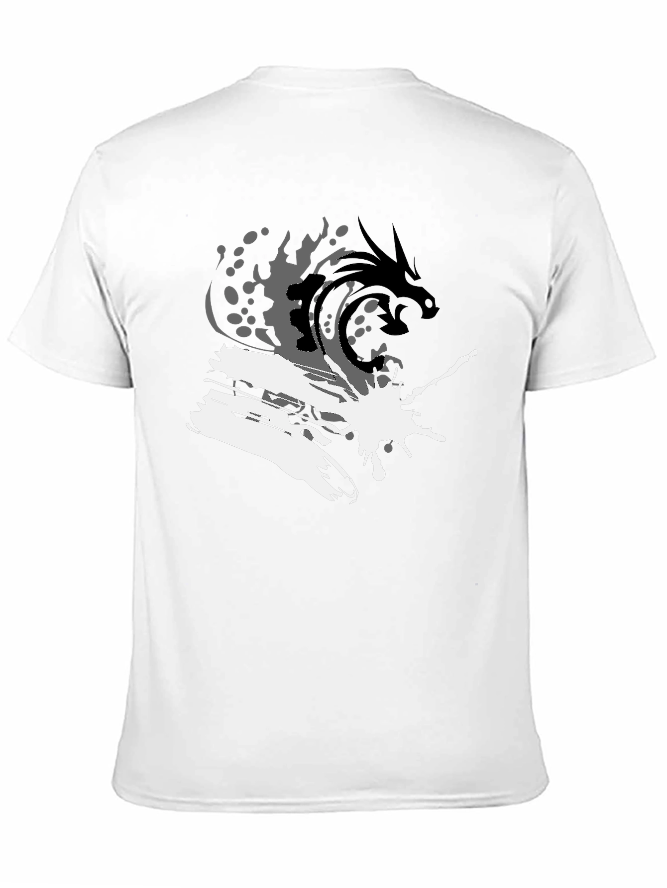 Dragon Wave Graphic Tee - Stylish Black T-Shirt