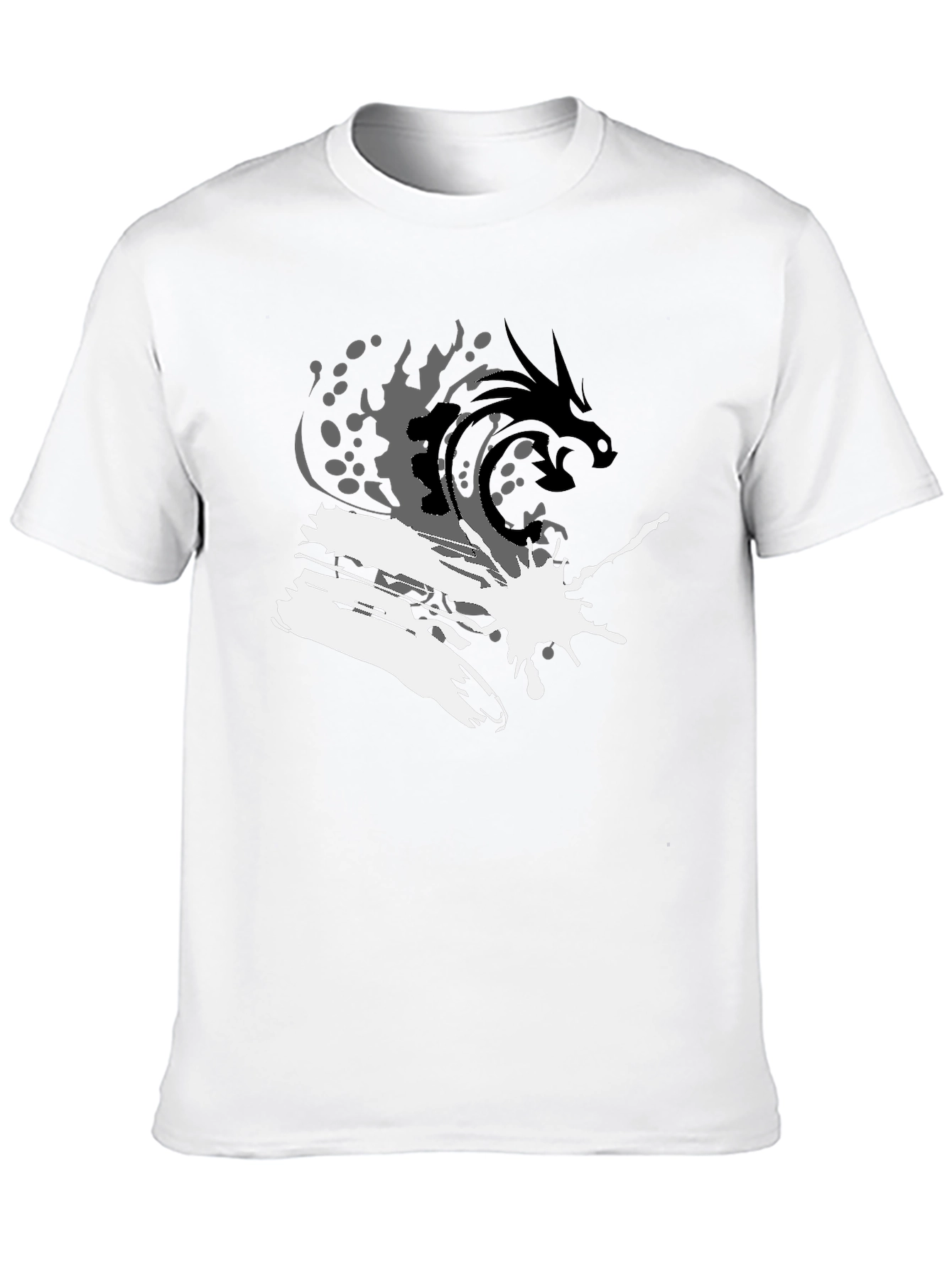 Dragon Wave Graphic Tee - Stylish Black T-Shirt