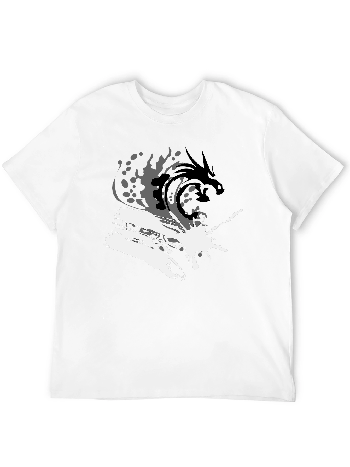 Dragon Wave Graphic Tee - Stylish Black T-Shirt