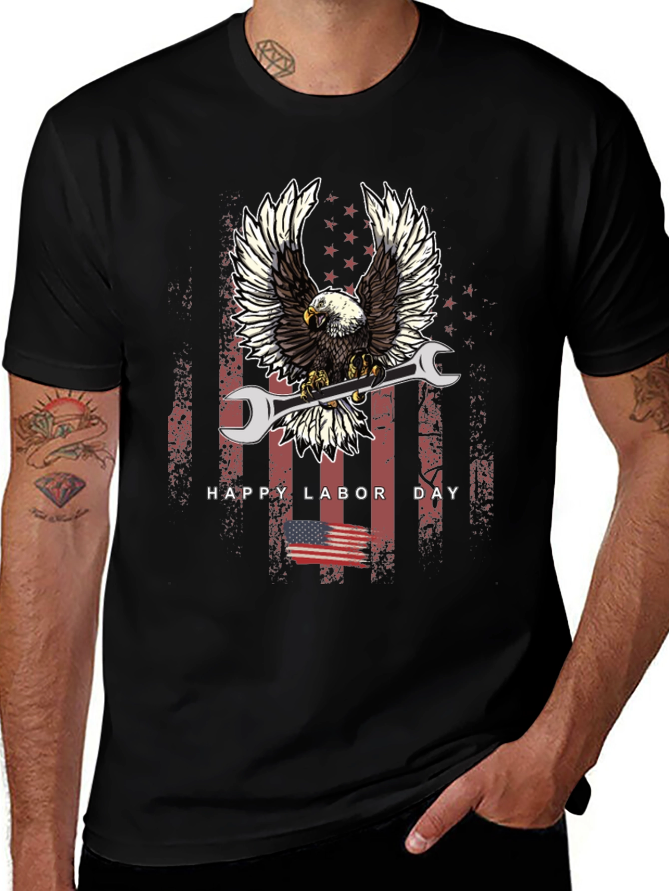 Labor Day Eagle Mechanic T-Shirt