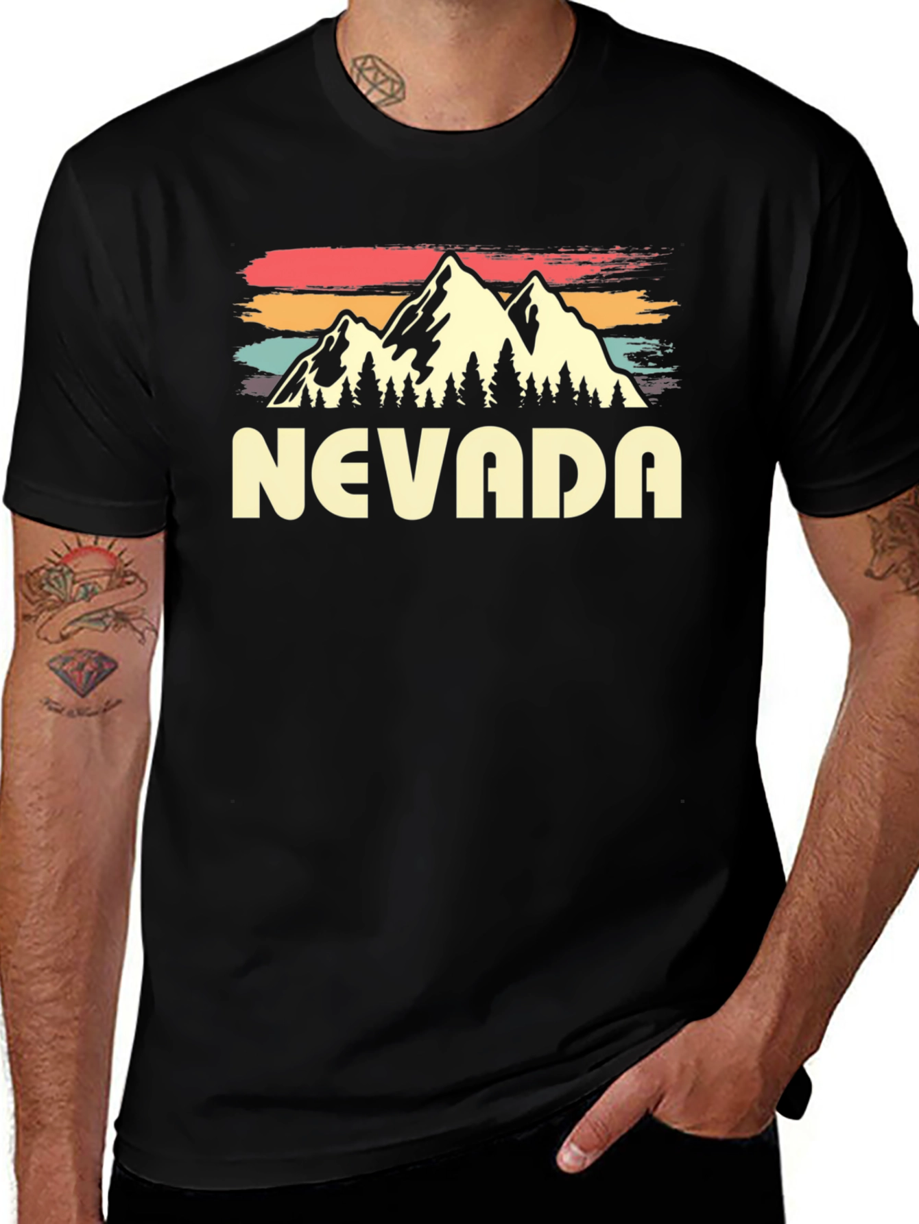 Nevada Retro Graphic Tee - Mountain Design