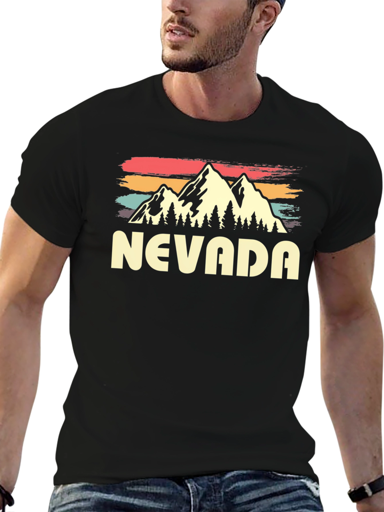 Nevada Retro Graphic Tee - Mountain Design