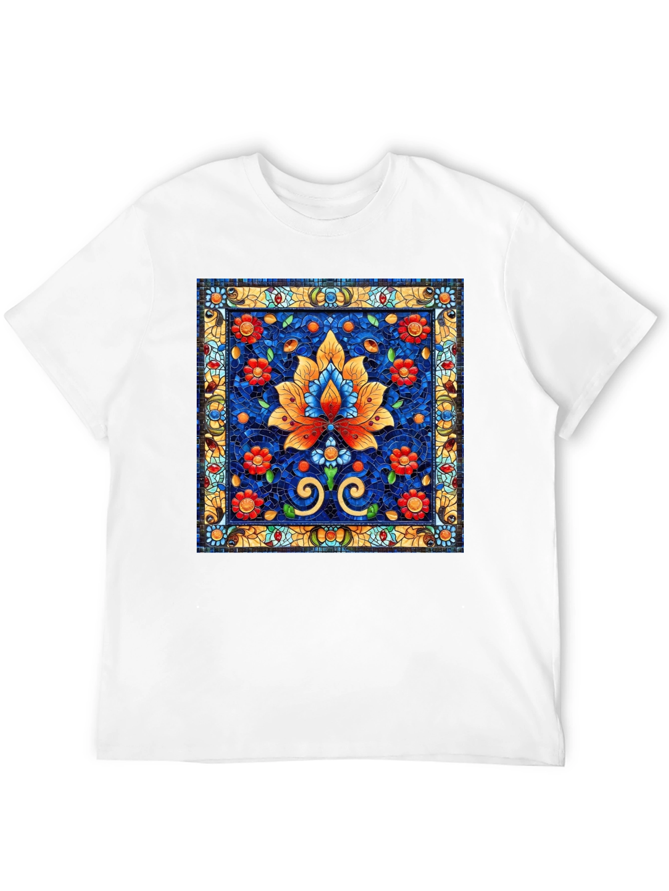 Stained Glass Flower Graphic Tee