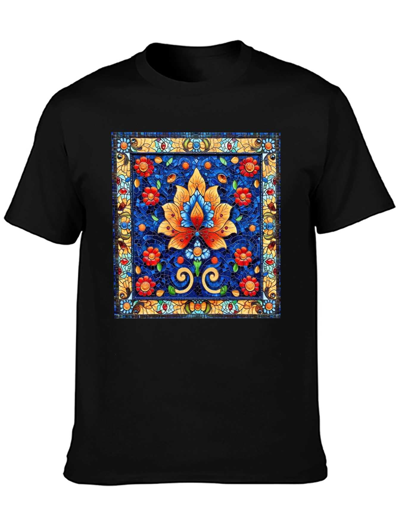Stained Glass Flower Graphic Tee