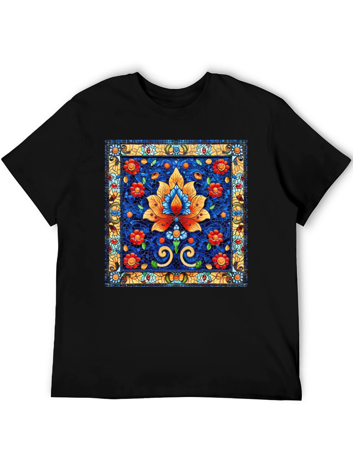 Stained Glass Flower Graphic Tee