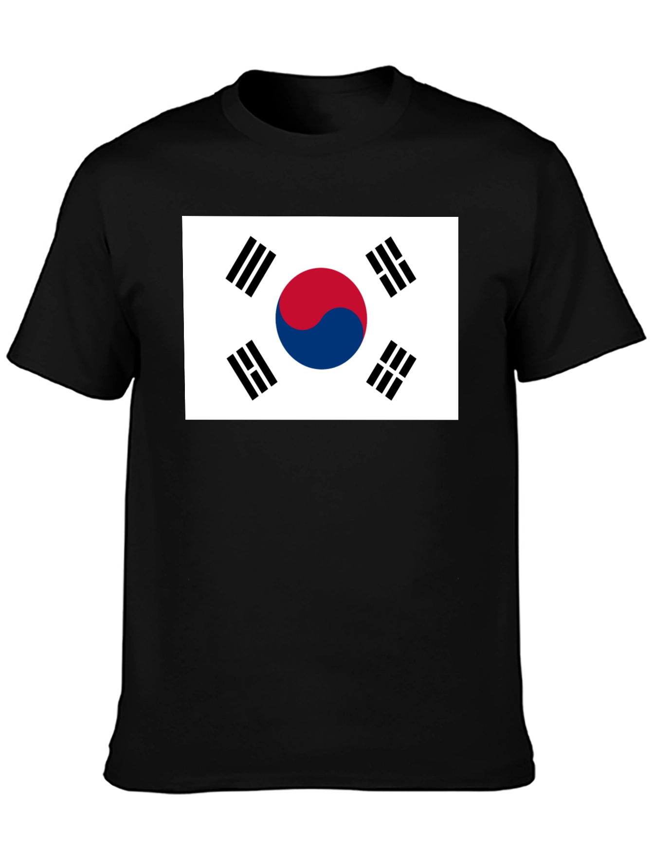 South Korea Flag Graphic Tee - Black