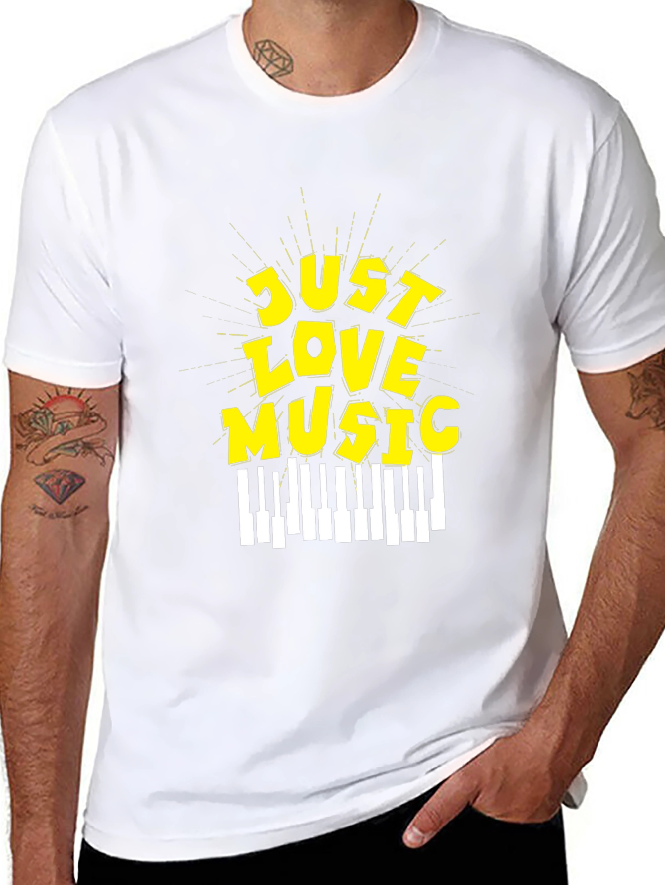 Just Love Music Graphic Tee - Black Cotton T-Shirt