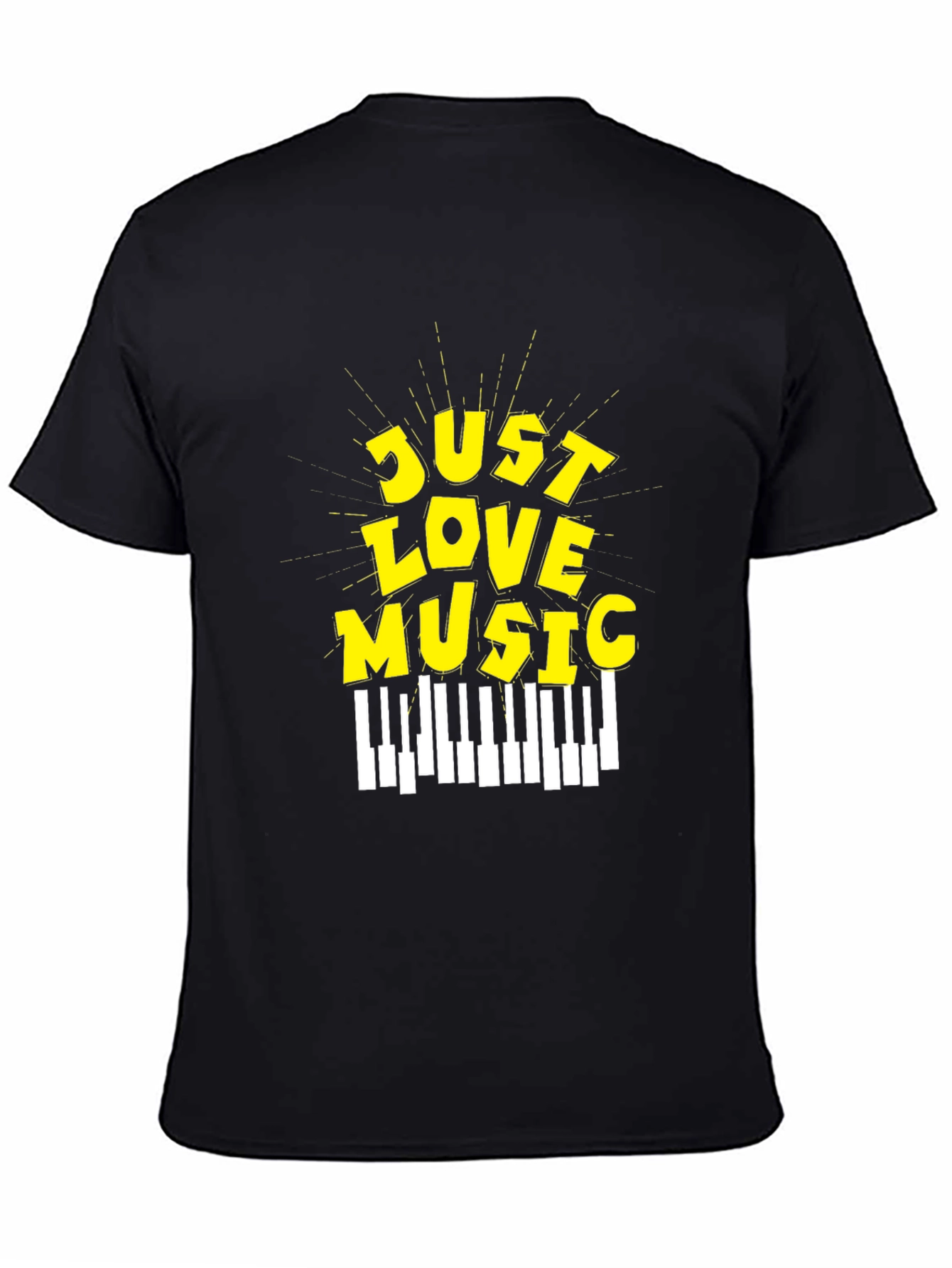 Just Love Music Graphic Tee - Black Cotton T-Shirt