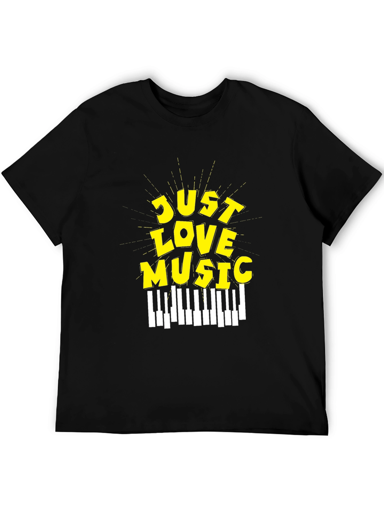 Just Love Music Graphic Tee - Black Cotton T-Shirt