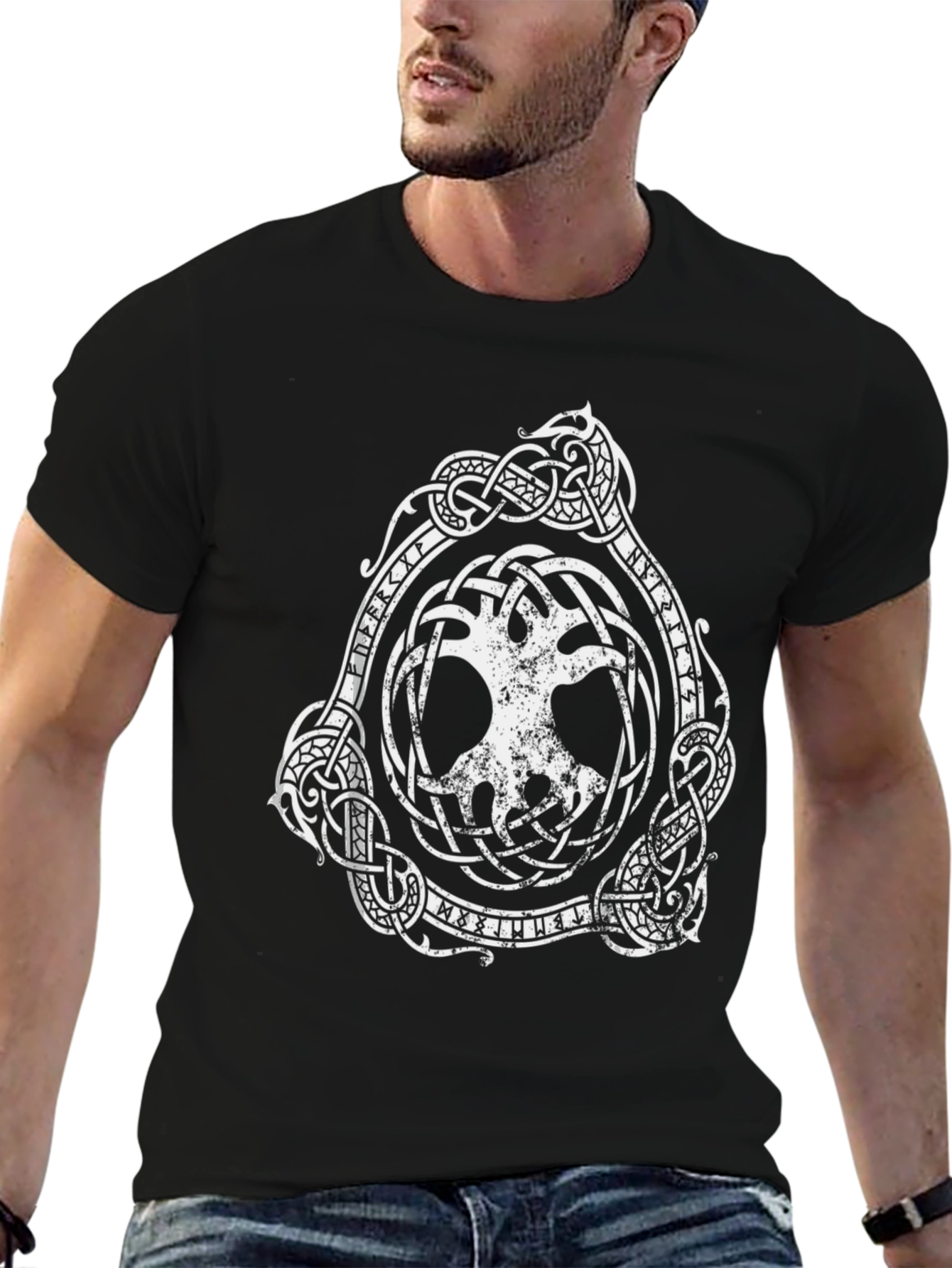 Viking Tree of Life Graphic Tee - Black