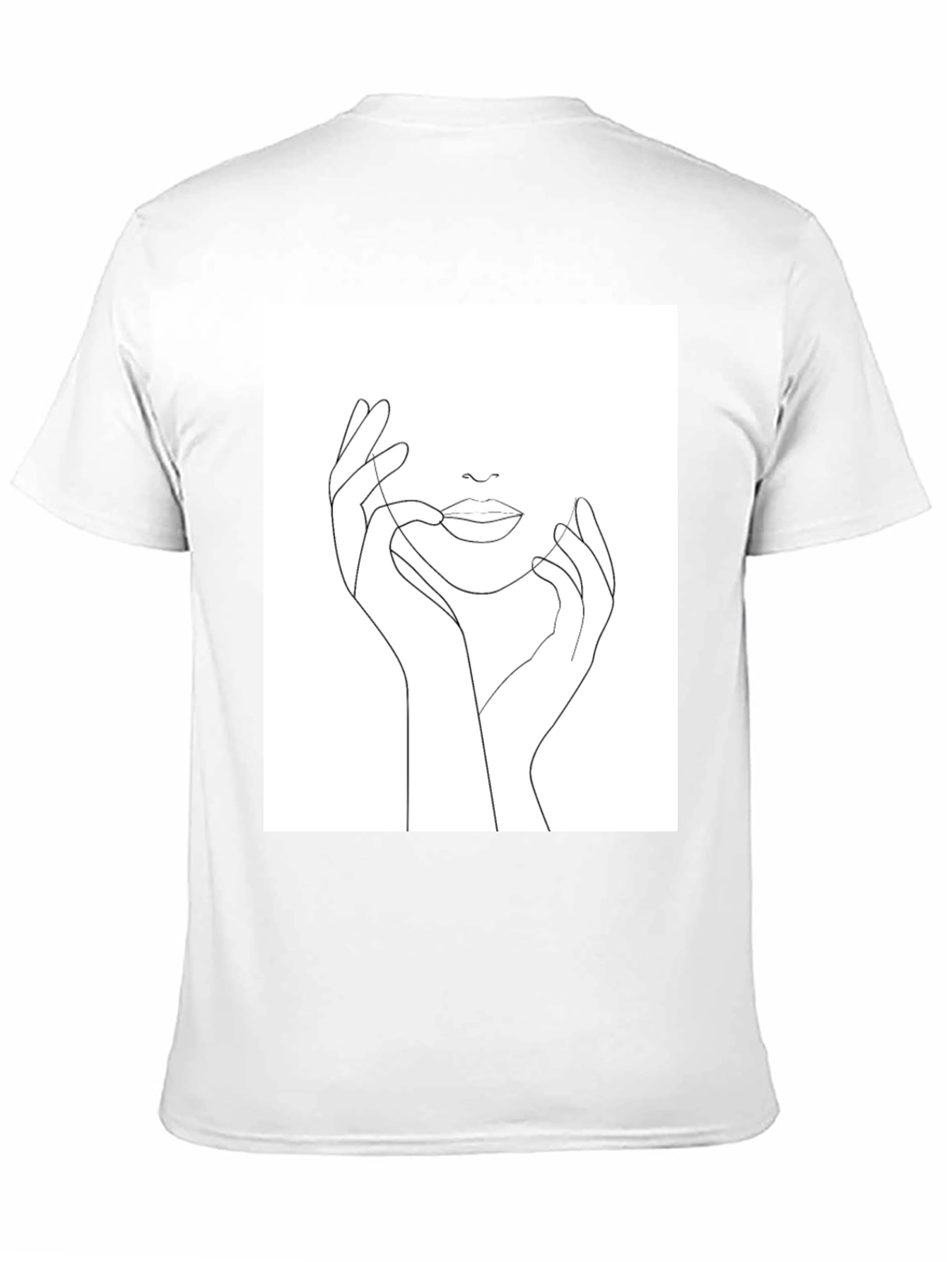 Minimalist Face Line Art Black T-Shirt