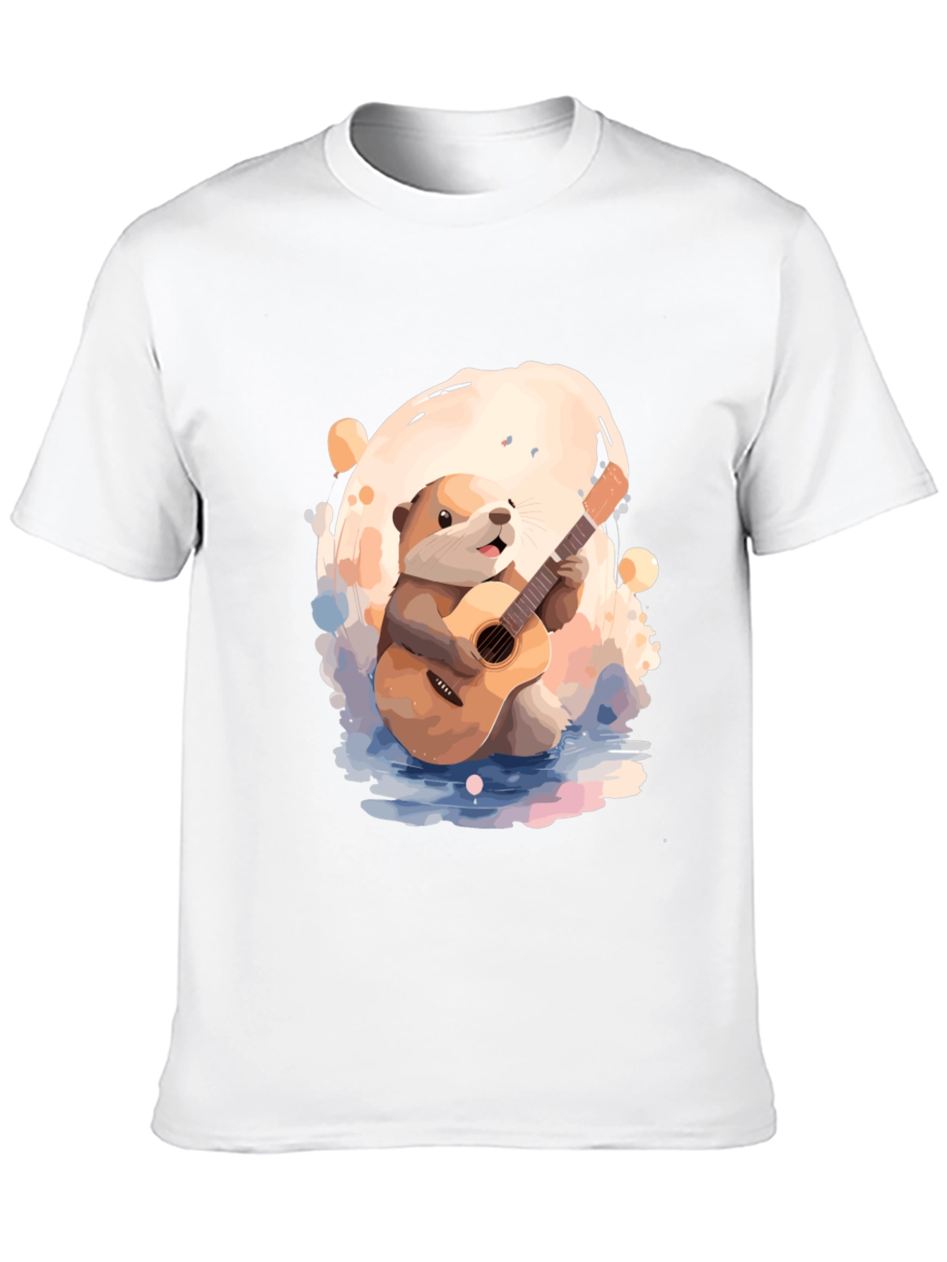 Otter Guitar Player Black T-Shirt
