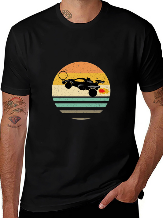 Retro Rocket League Car T-Shirt - Black