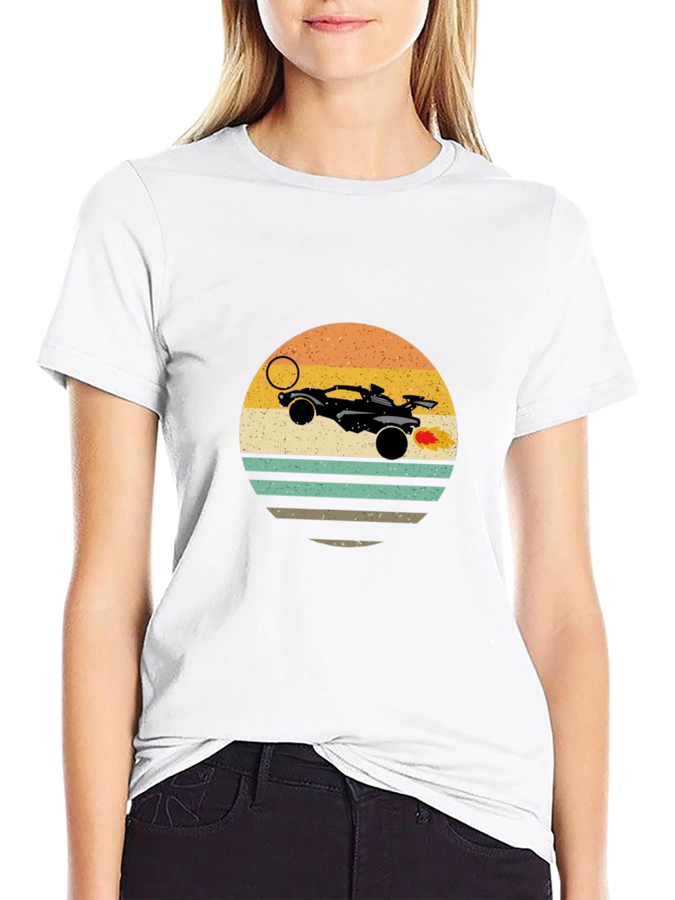 Retro Rocket League Car T-Shirt - Black