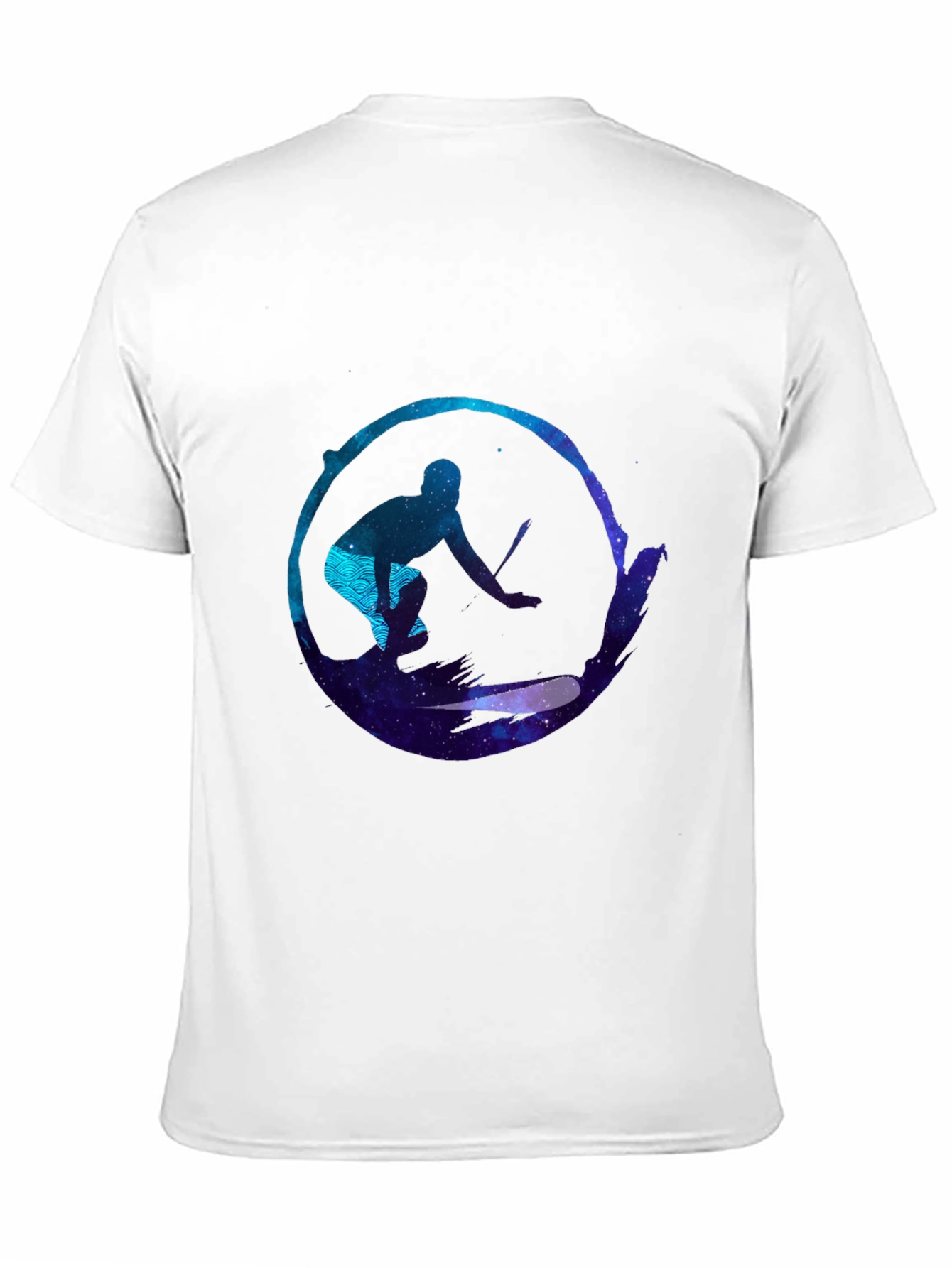 Surfer Galaxy Graphic Black T-Shirt