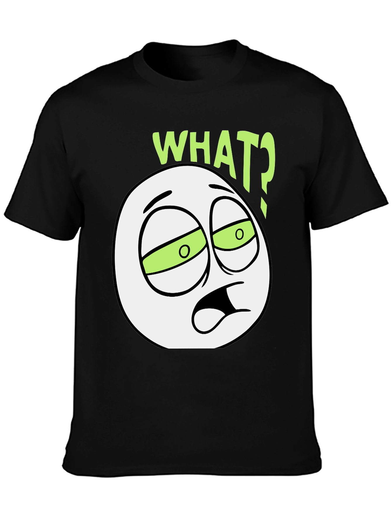 WTF Emoticon Black T-Shirt