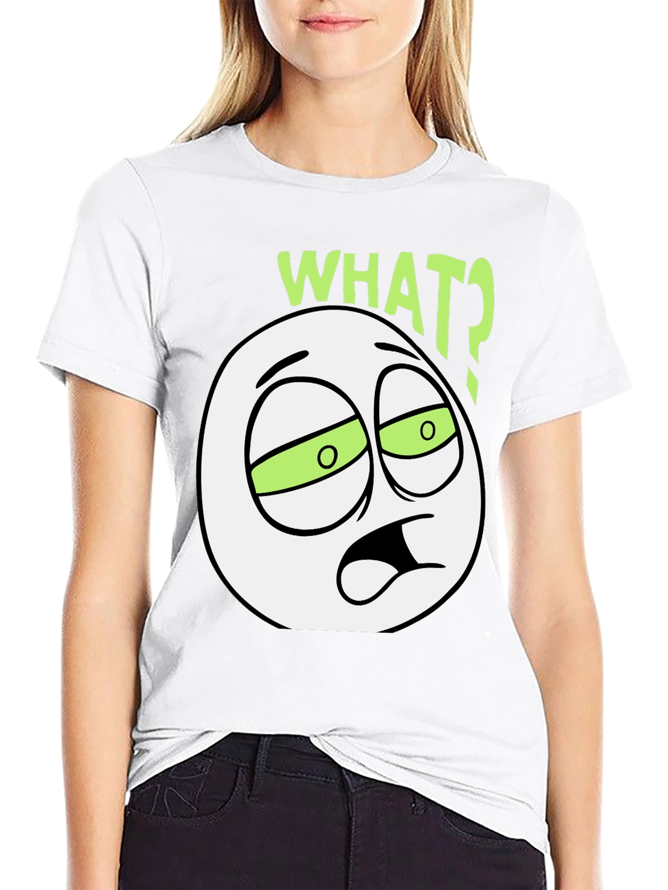 WTF Emoticon Black T-Shirt