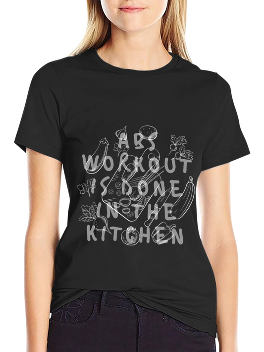 Abs Workout Kitchen Black Graphic Tee