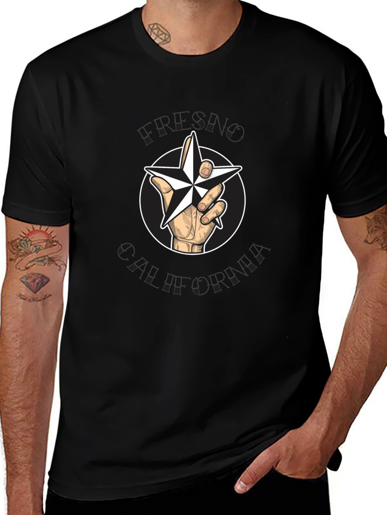 Star Hand Black T-Shirt