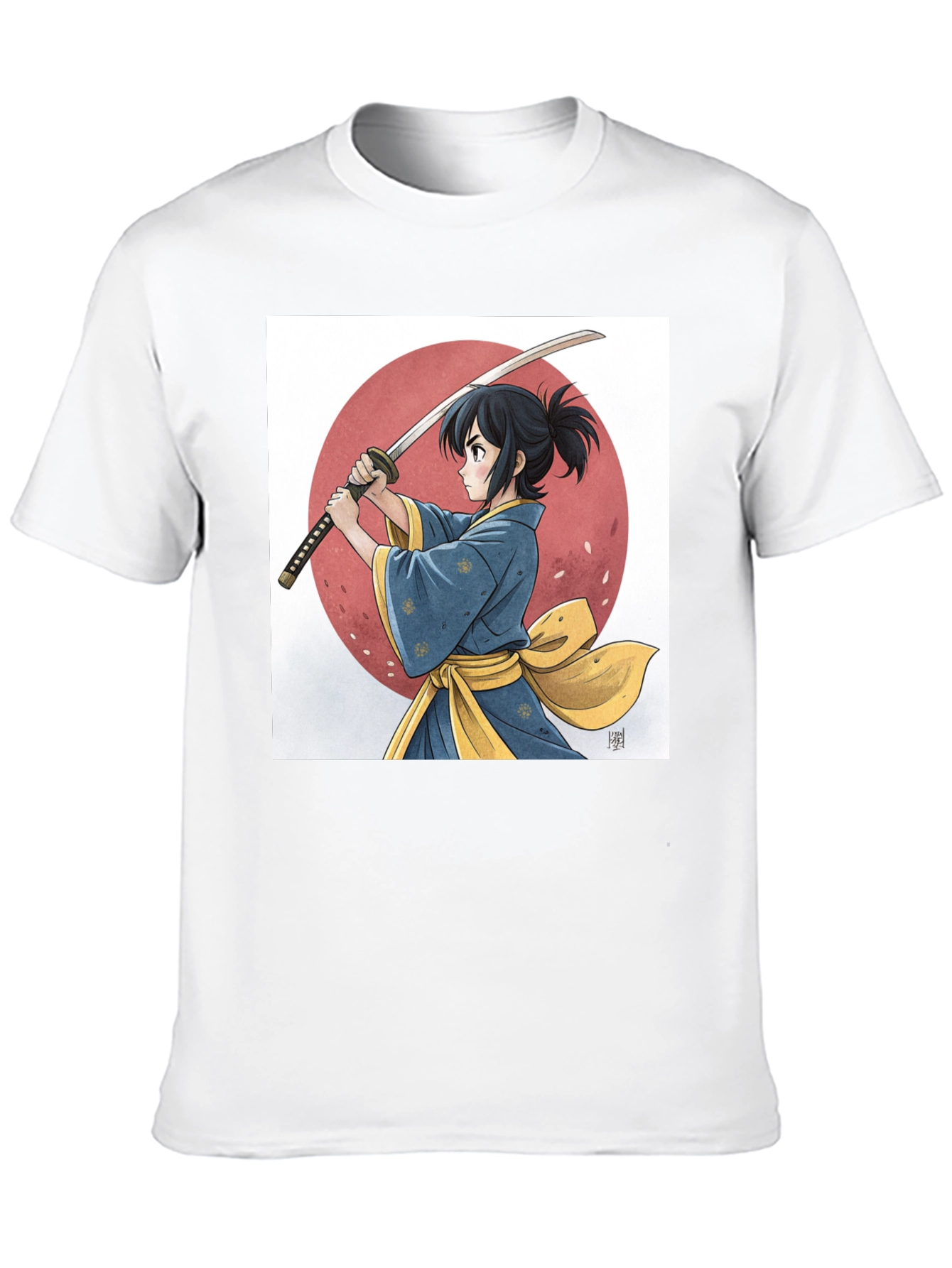 Anime Samurai Graphic Black Tee