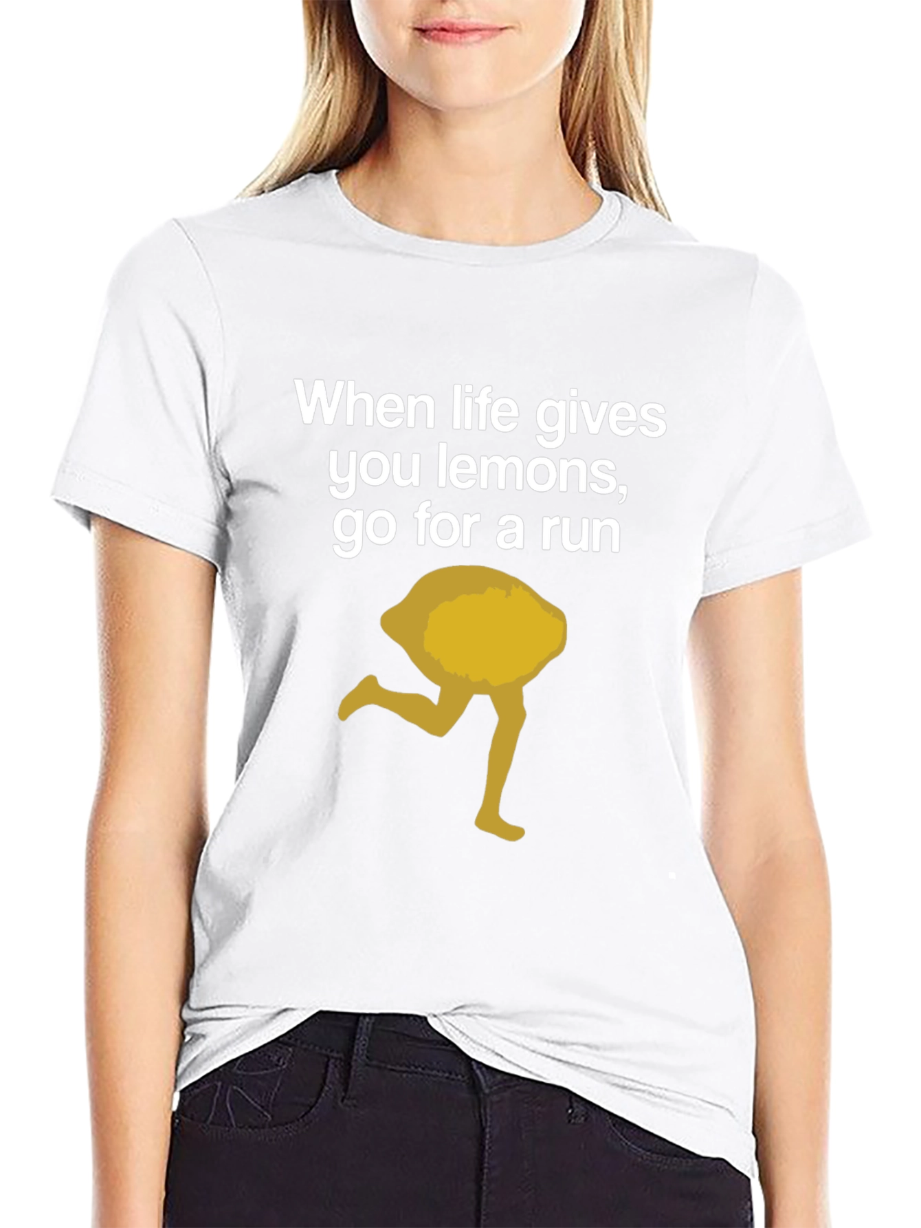 Funny Lemon Running Graphic T-Shirt