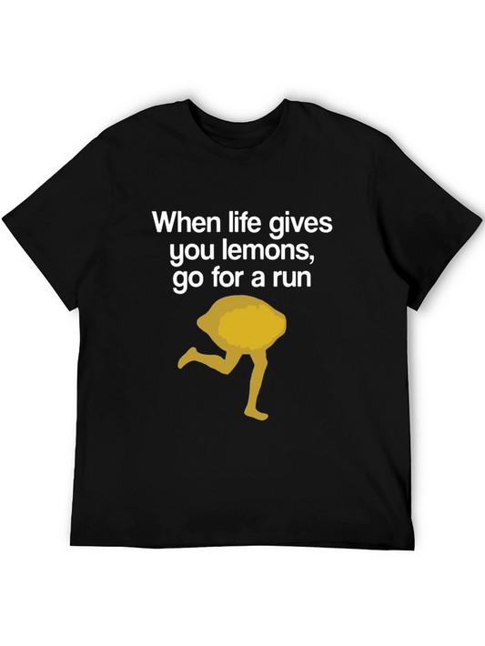 Funny Lemon Running Graphic T-Shirt
