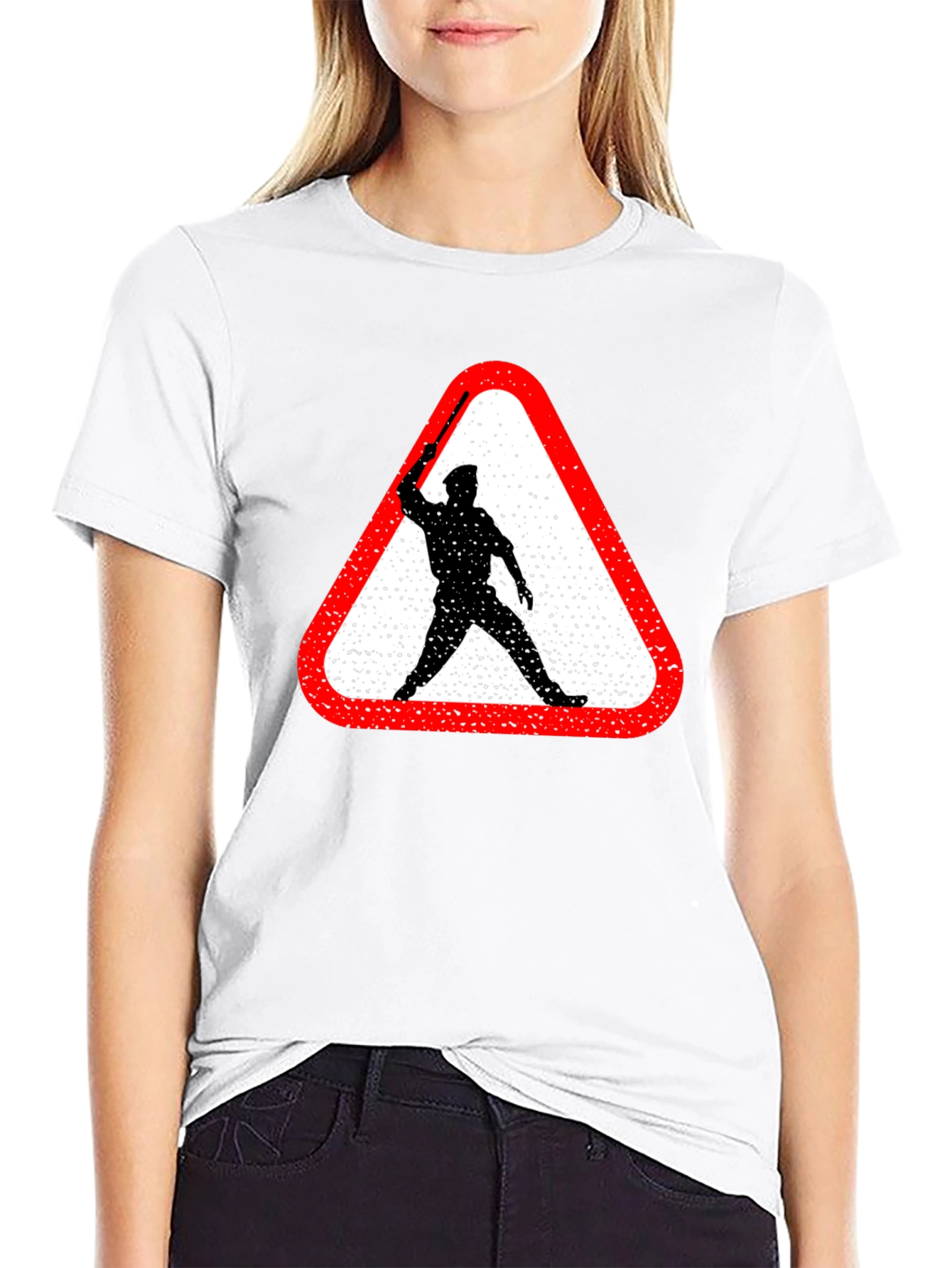 Warning Sign Graphic Tee - Black