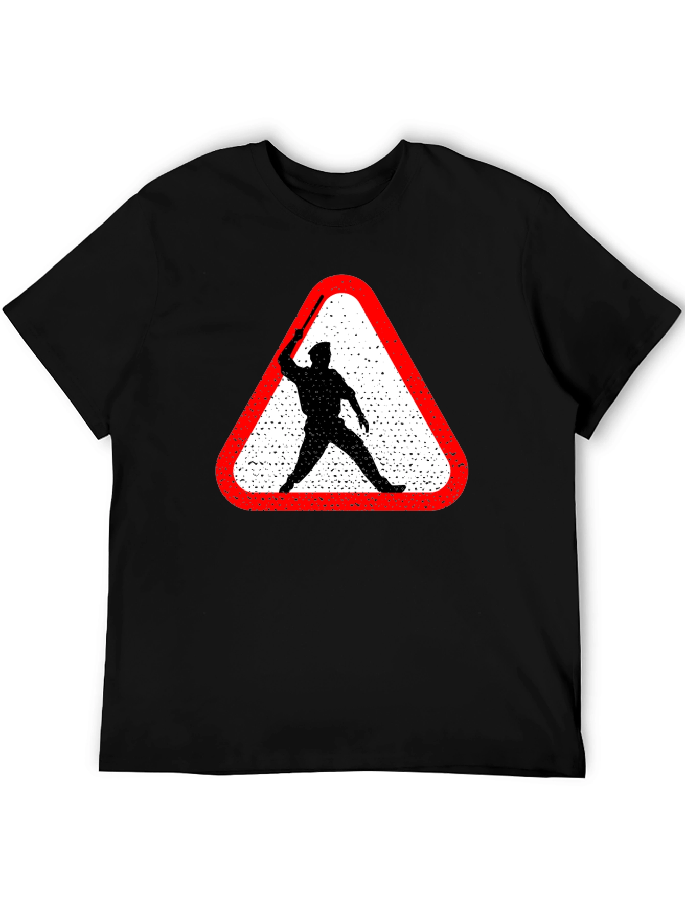 Warning Sign Graphic Tee - Black