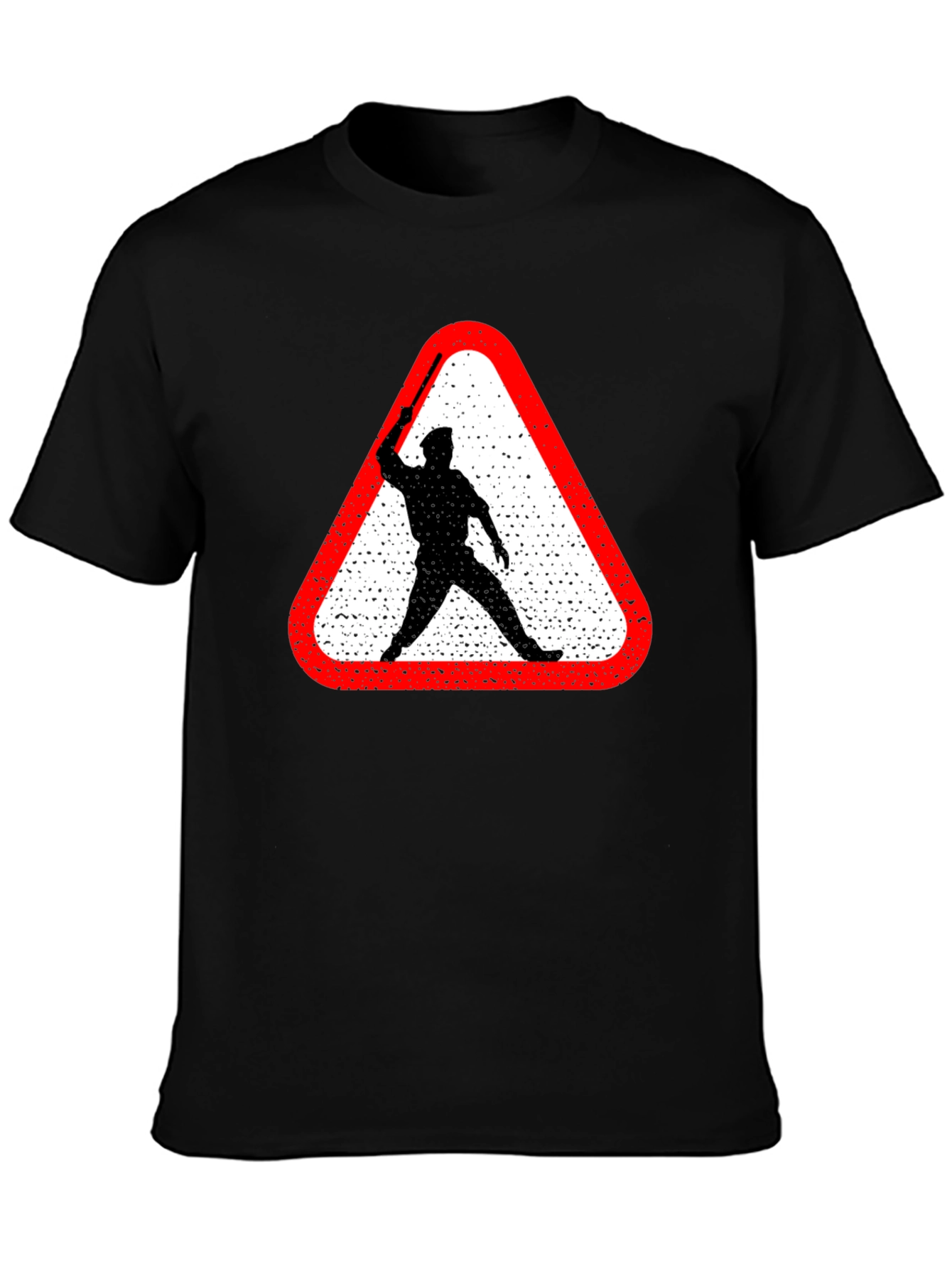Warning Sign Graphic Tee - Black
