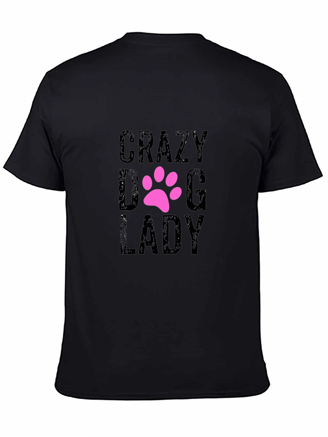 Crazy Dog Lady Graphic Tee - Black Cotton T-Shirt