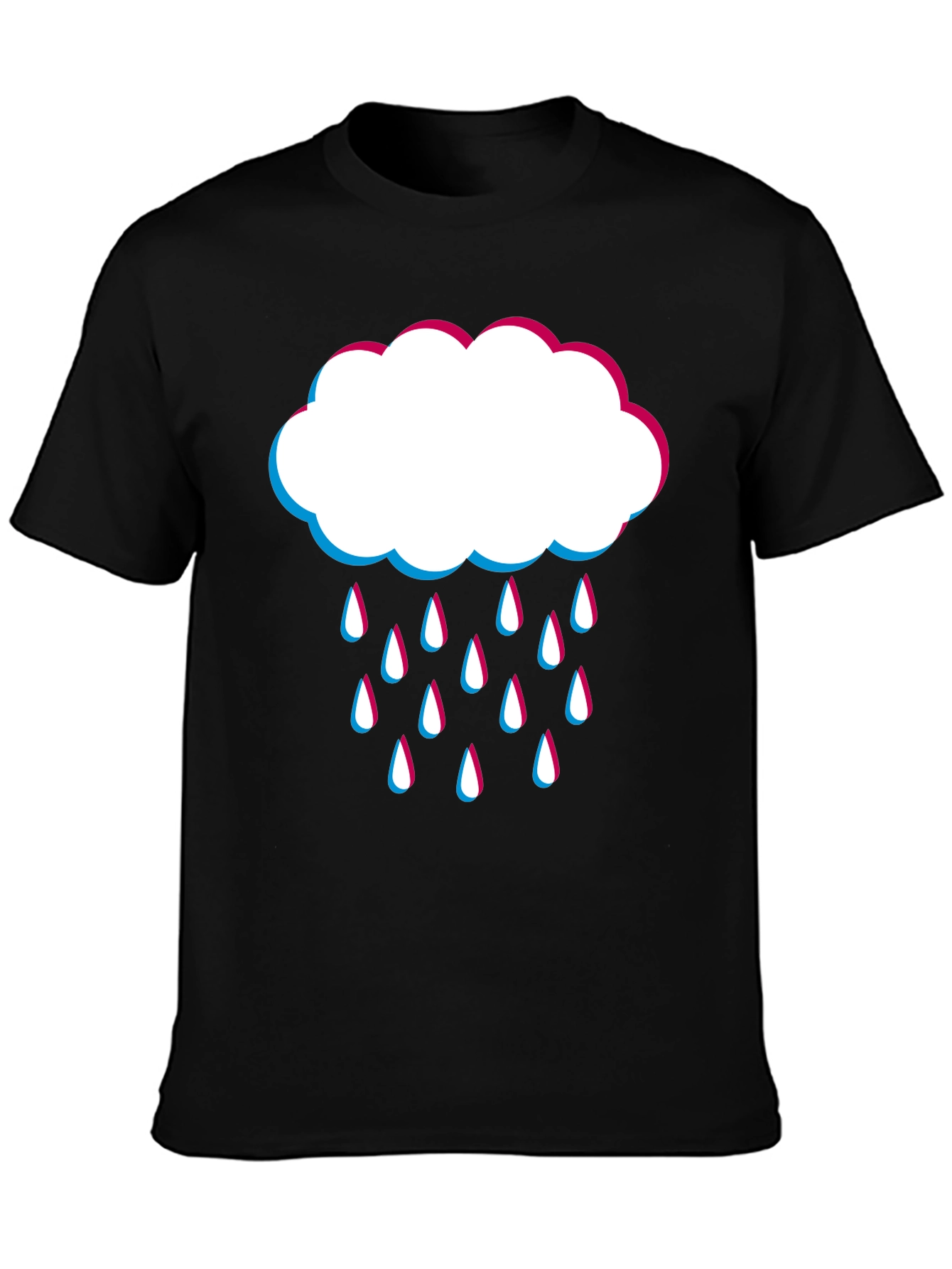 Rain Cloud Graphic Tee - Black Cotton Blend