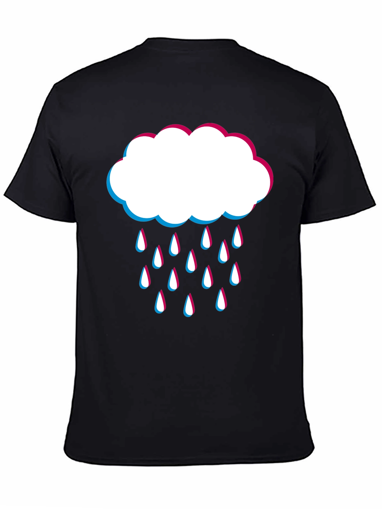 Rain Cloud Graphic Tee - Black Cotton Blend