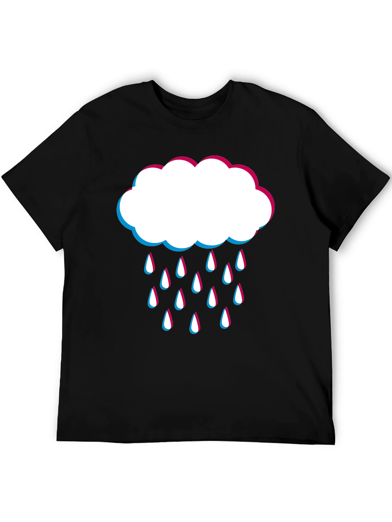 Rain Cloud Graphic Tee - Black Cotton Blend