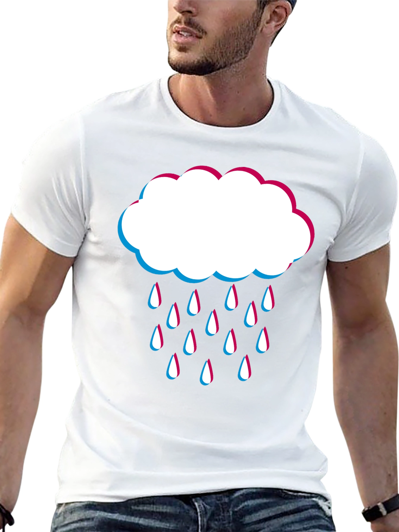 Rain Cloud Graphic Tee - Black Cotton Blend