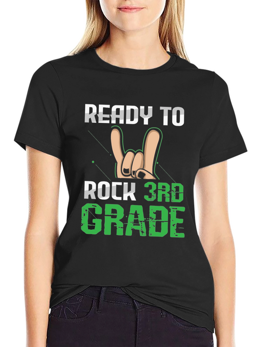 Ready to Rock 3rd Grade Black T-Shirt