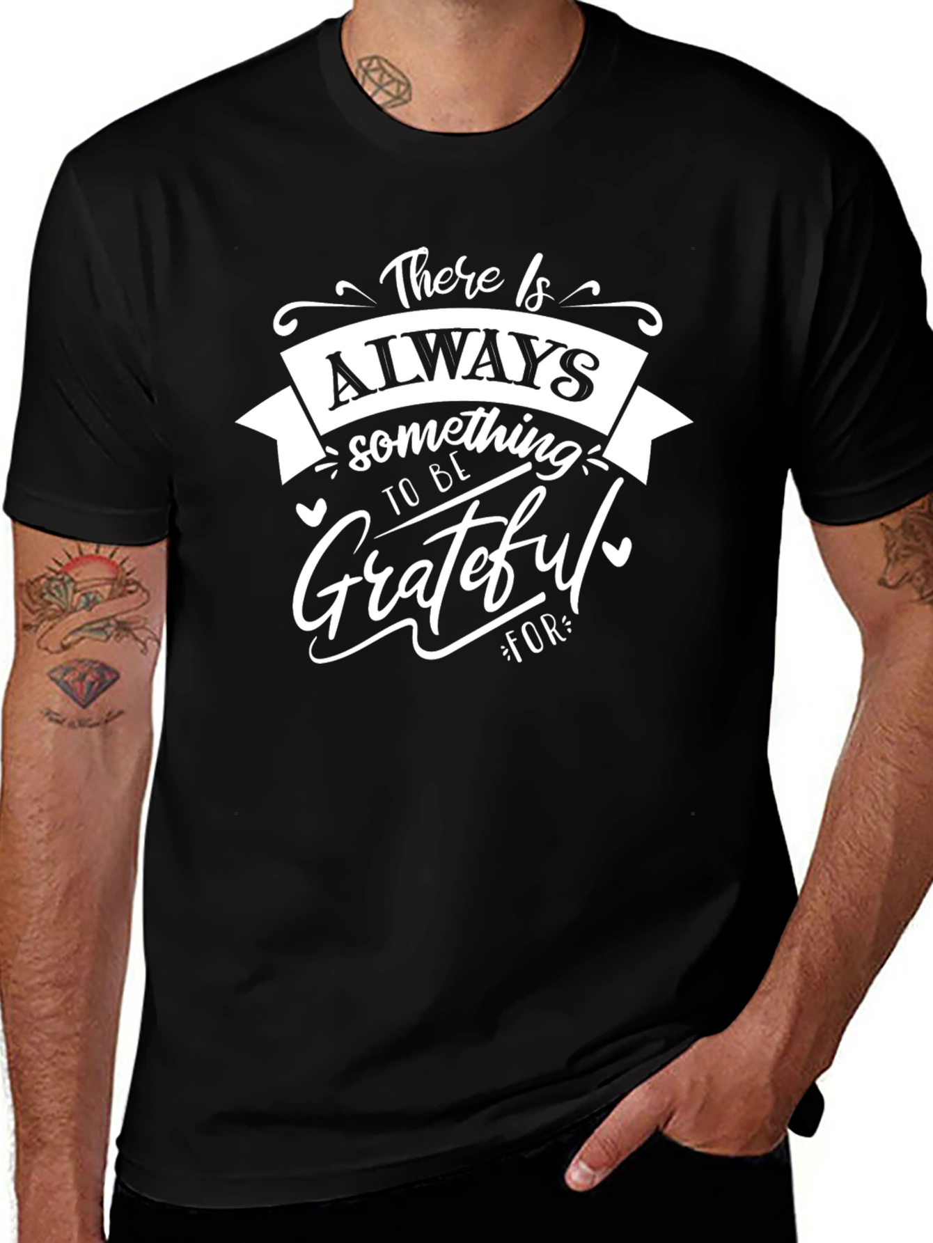 Grateful Graphic Print Black T-Shirt